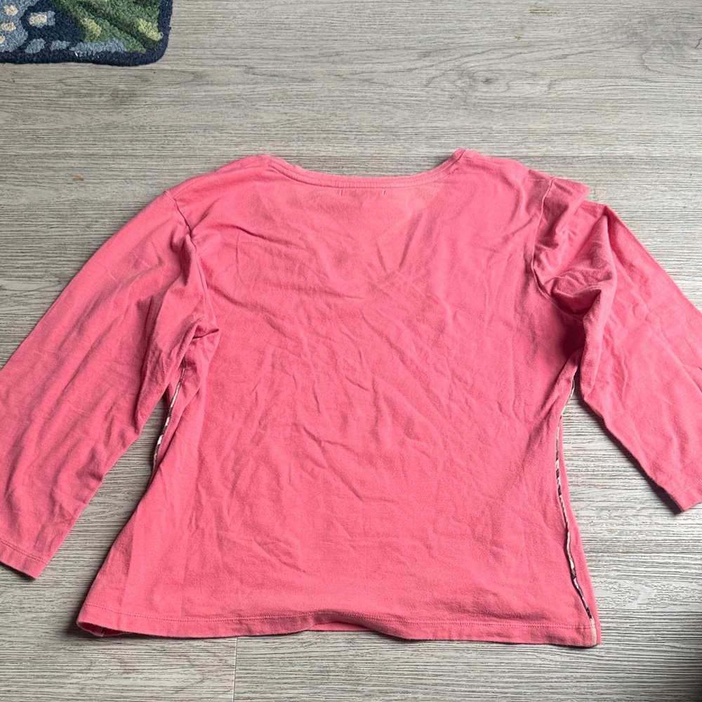 Burberry Women's Pink V-Neck Top - Picture 8 of 9